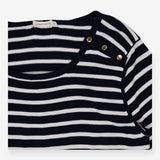 Nautical stripe knit dress with anchor gold hardwa