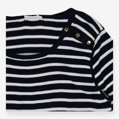 Nautical stripe knit dress with anchor gold hardwa