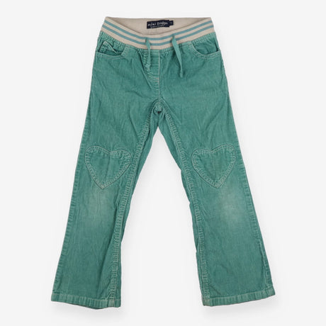 Cord flare trousers green heart knees