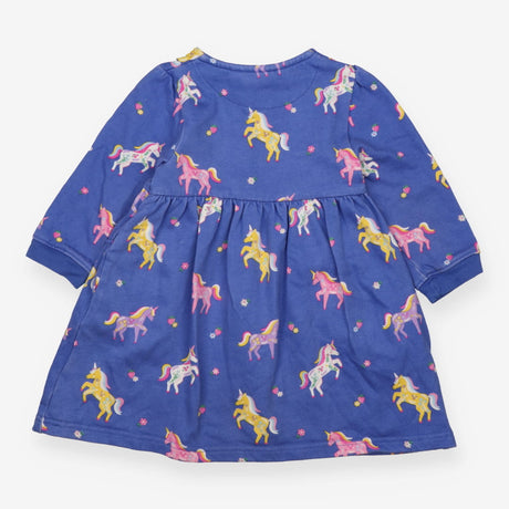 Sweater Dress Blue with Unicorns, Strawberries 