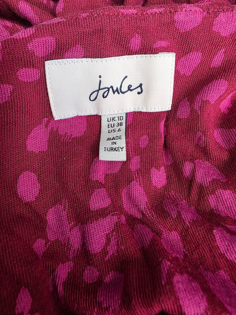 Top Red Pink Animal Print V-Neck Puff Sleeve Jerse