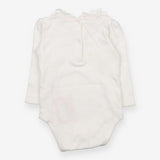 Bodysuit White Lace Collared