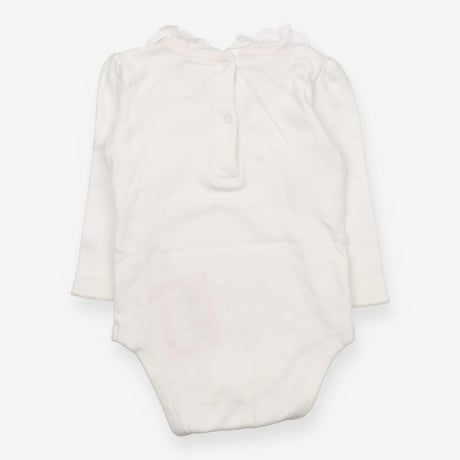 Bodysuit White Lace Collared