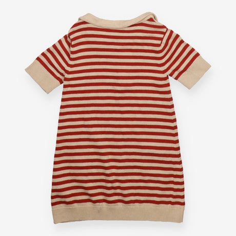 Dress knit brown striped with two small pockets