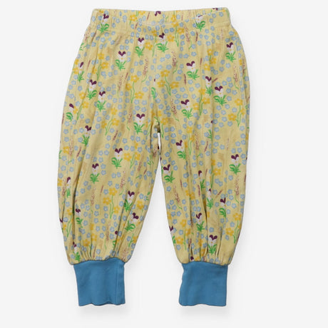 Joggers yellow flowers blue cuffs
