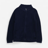 Navy Zip up Knit Cardigan
