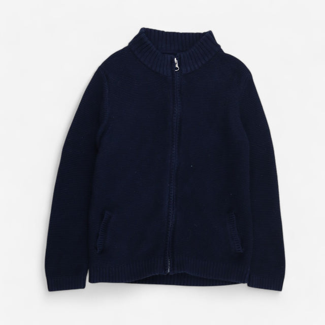 Navy Zip up Knit Cardigan