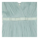 Monsoon Dress Sage Green Tulle Pleated Maxi