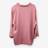 Pink V Neck Smart Casual Collared Blouse