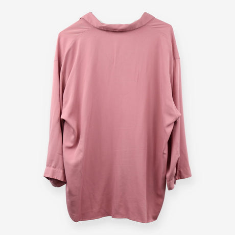 Pink V Neck Smart Casual Collared Blouse