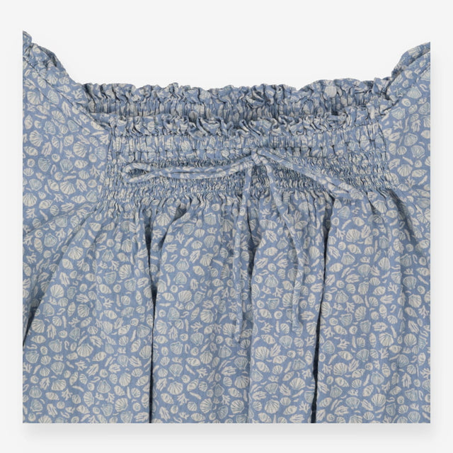 Blouse blue seashells