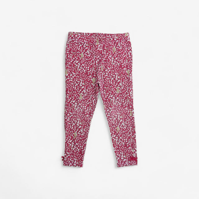 Dark Pink leggings with brown bunny