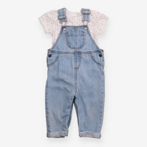 Blue Denim Dungarees and Bodysuit