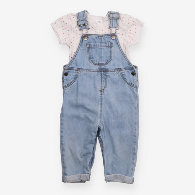 Blue Denim Dungarees and Bodysuit