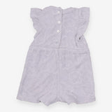 Blue Towelling Playsuit with Flowers