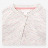 Grey knit cardigan tiny coloured hearts