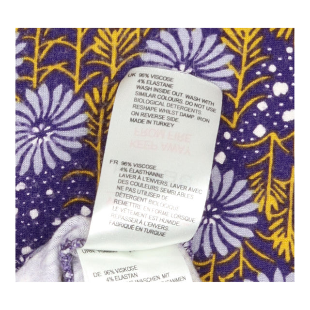Jersey Dress Purple Floral Long Sleeve Stretch
