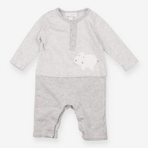 Romper grey stripes hippo