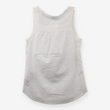 White Cotton Sleeveless Blouse Broderie Lace Boho 