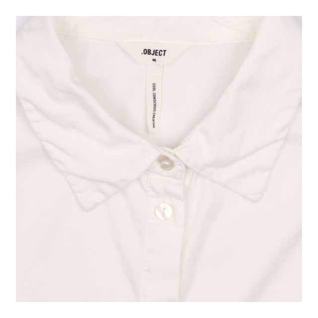 Blouse White Cotton Relaxed Long Sleeve
