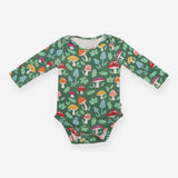 Bodysuit LS green toadstools