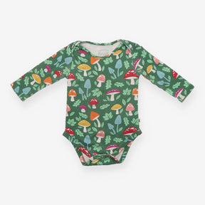 Bodysuit LS green toadstools