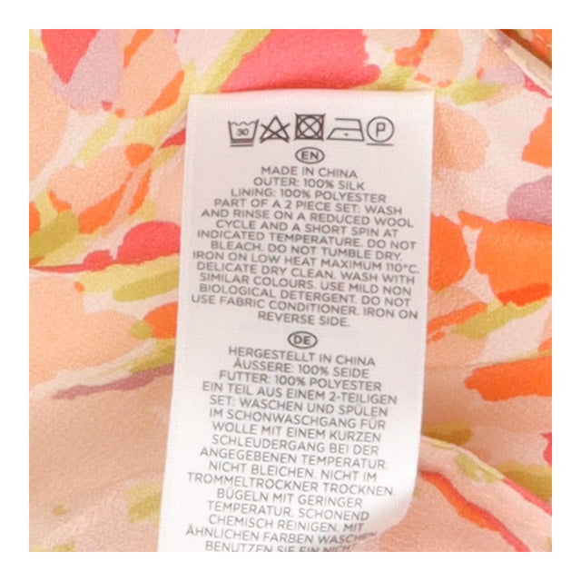 Hobbs Orange Pink Floral Summer Dress with Slip & 