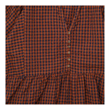 Dress Midi Gingham V Neck Rust Navy