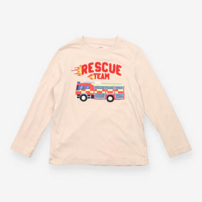 T-shirt long sleeve cream ''RESCUE TEAM''