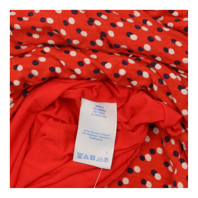Red Polka Dot Sleeveless Jersey Wrap Style Dress