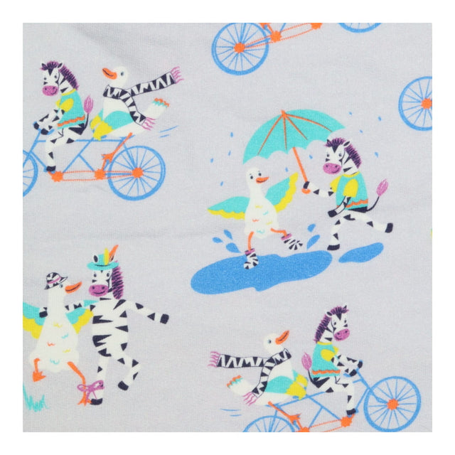 Sweater with duck and zebra triathlon print
