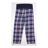Trousers Navy Blue Tartan Check Maternity Over Bum