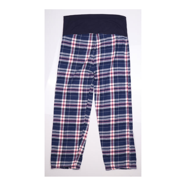 Trousers Navy Blue Tartan Check Maternity Over Bum