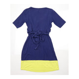 Dress Colour Block Jersey Short Sleeve Navy Blue L