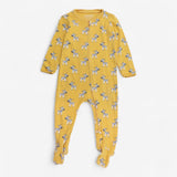 Yellow Zebra Zip up Sleepsuit