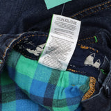 Jeans with Green and Blue Tartan Lining