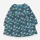 Dress LS duck vegs blue