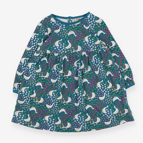 Dress LS duck vegs blue
