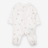 Sleepsuit white beige tigers lions