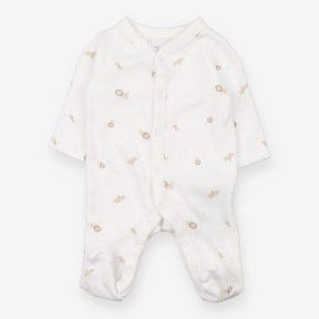 Sleepsuit white beige tigers lions