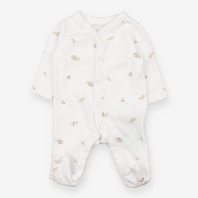 Sleepsuit white beige tigers lions