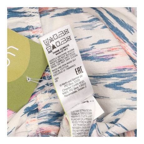 Dress Printed White Mix Short Sleeve Midi Belted