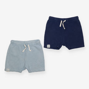 Jersey Ribbed Shorts Blues 2 Pack