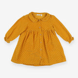 Dress yellow cord spot LS button through
