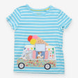T-shirt blue white striped ice cream van