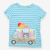 T-shirt blue white striped ice cream van