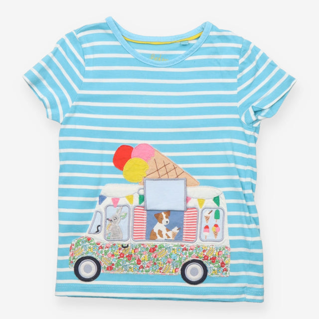 T-shirt blue white striped ice cream van
