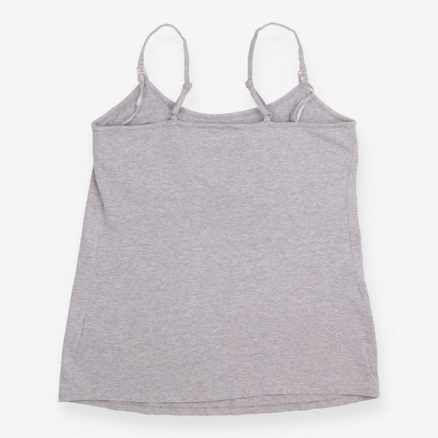 Nursing Vest Grey Cotton Maternity Breastfeeding T