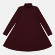 Plum Burgundy Roll Neck Knitted Midi Dress