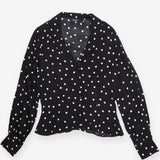 Black Polka Dot Viscose Blouse